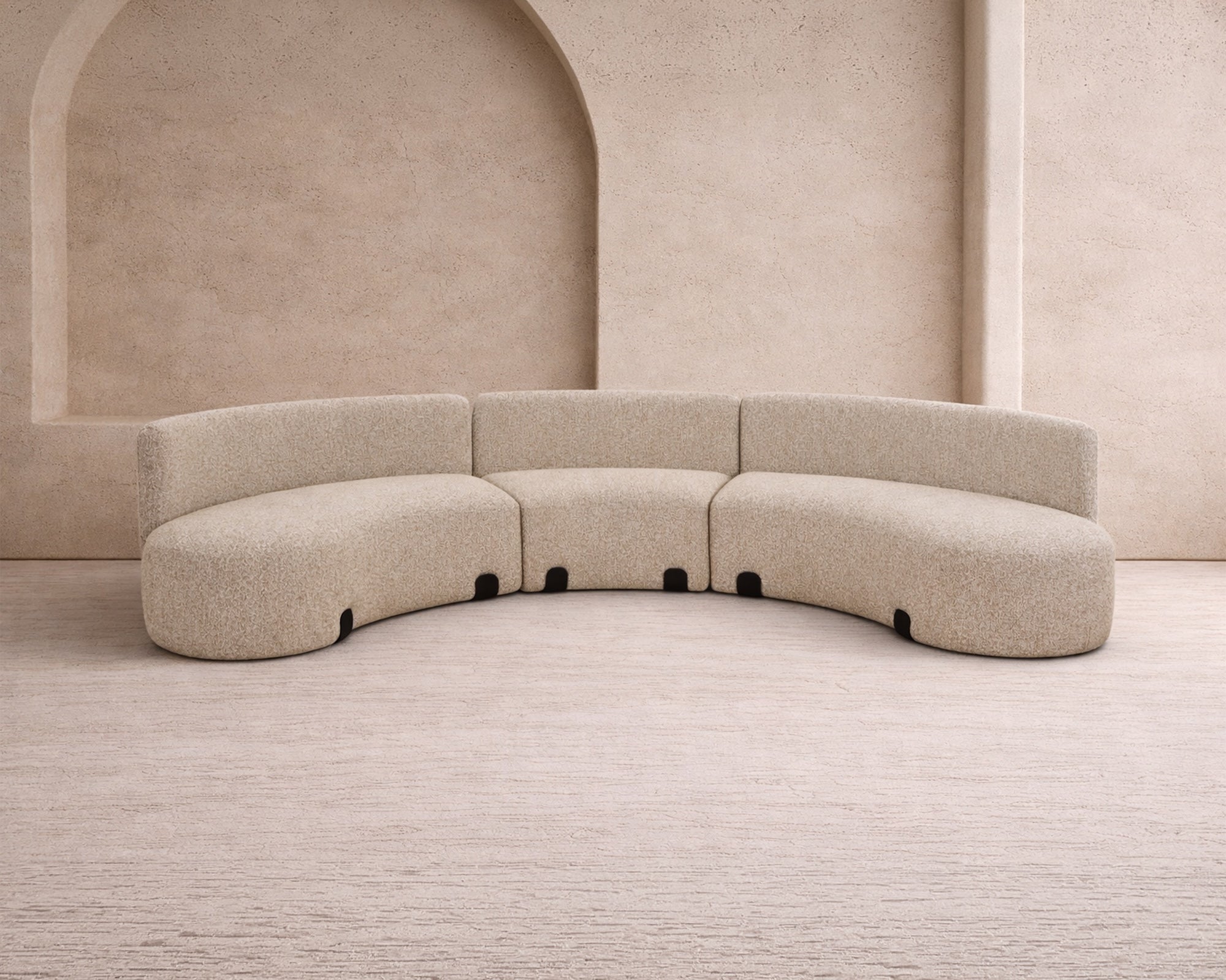 Capri Outdoor Modular Sofa - (Crib 5) Lima Beige and Deep Charcoal