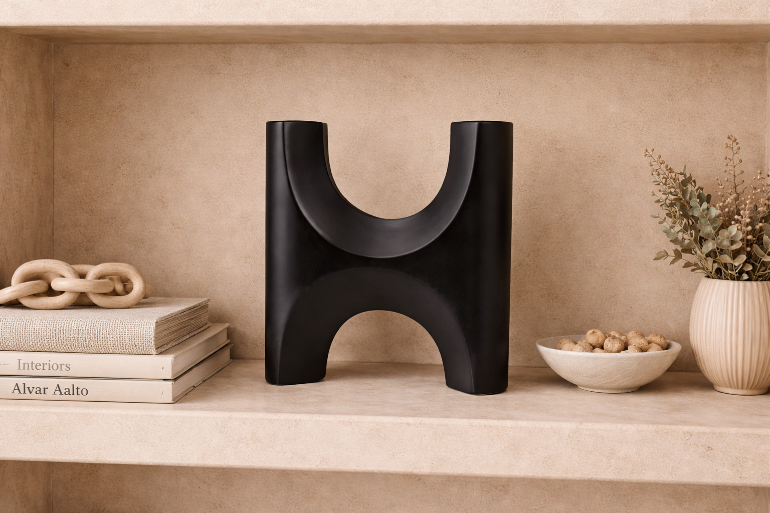 Savier Large Vase - Black Ceramic