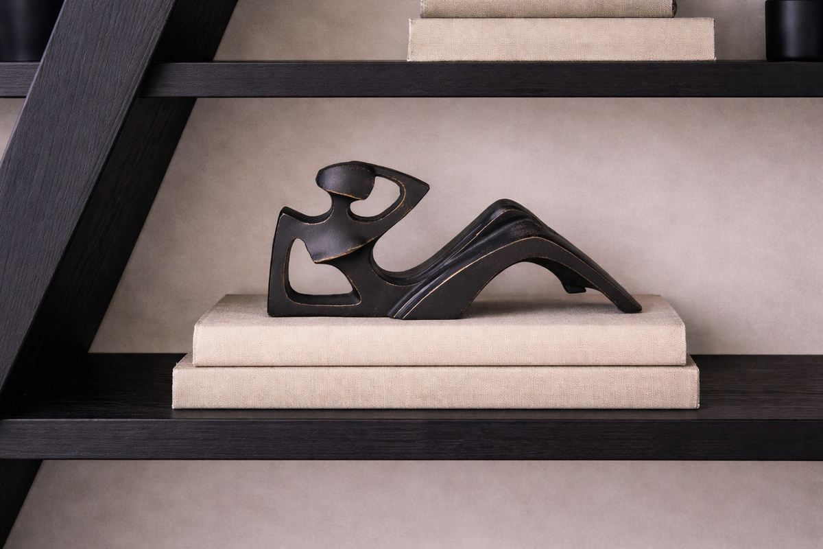 Lady Gaia Black Figurine Sculpture - Black Ceramic