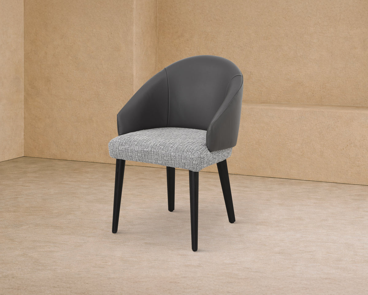 Agadir Dining Chair (Crib 5) - Kelpa Taupe/Vegan Grey Leather