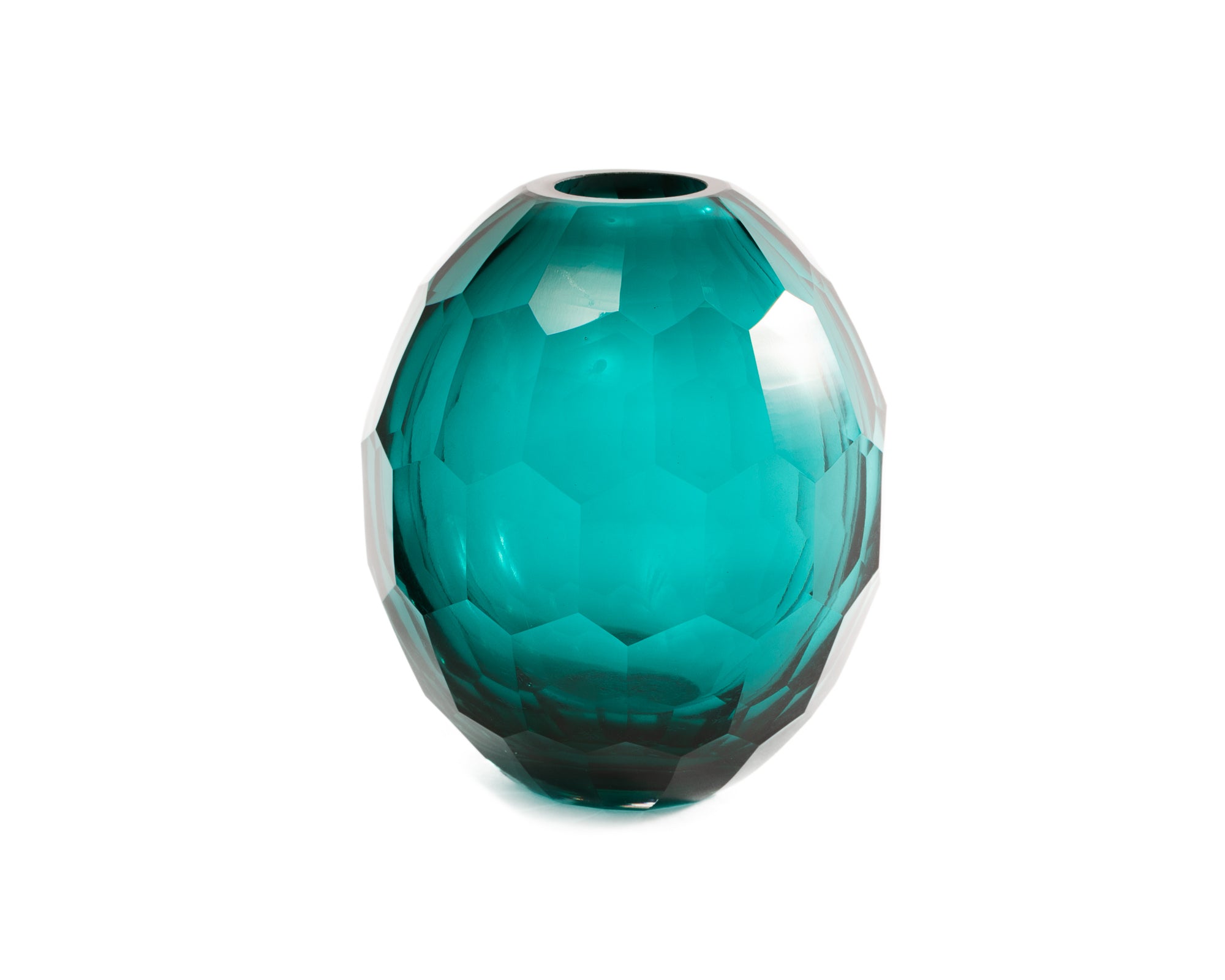 Crystal Vase - Teal