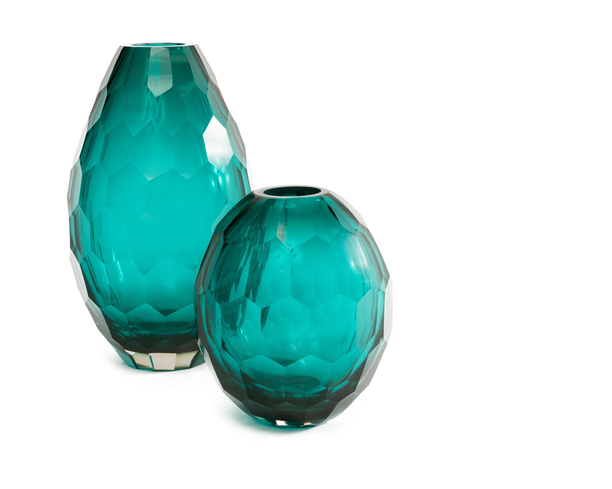 Crystal Vase - Teal