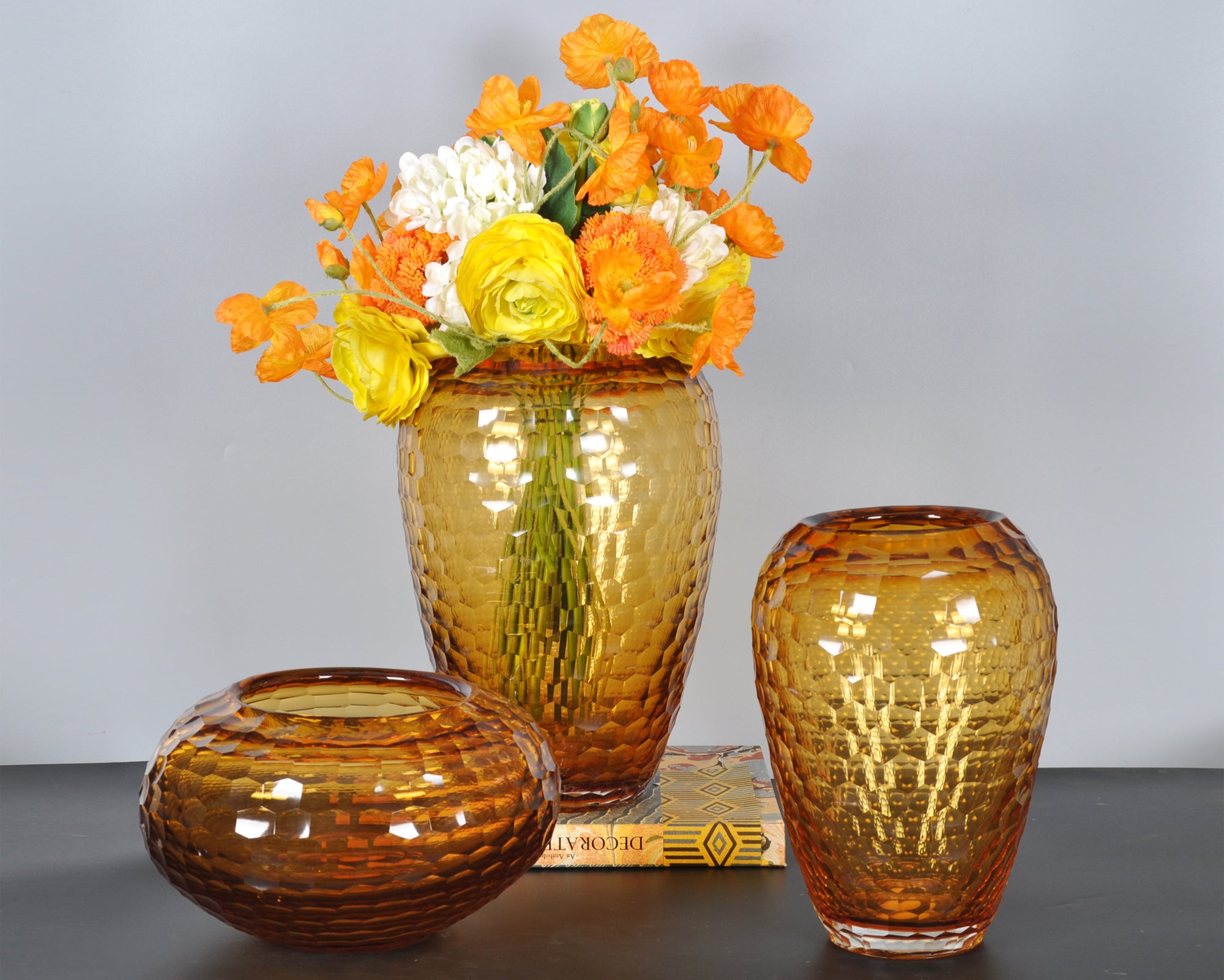 Glass Vase - Amber