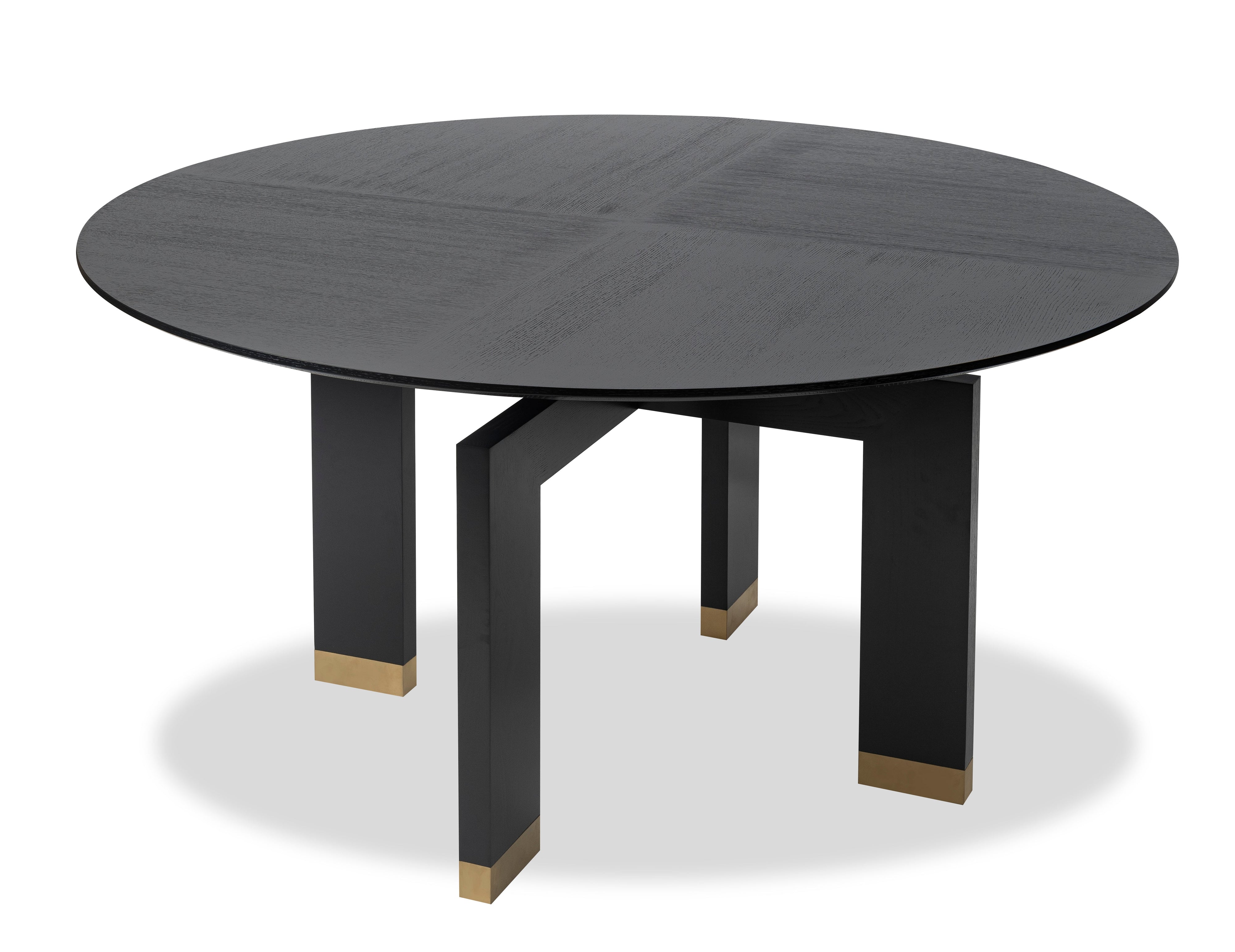 Ponte Dining Table D1500  - Wenge/Polished Brass