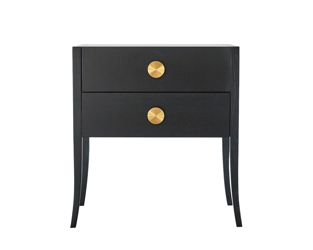 Orly Bedside Table  - Wenge Oak/Gold