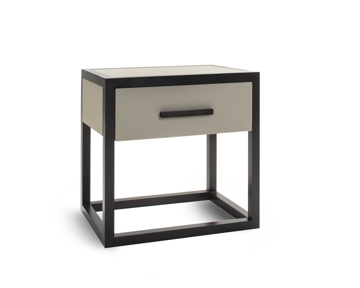 Roux Bedside Table  - Taupe/Wenge