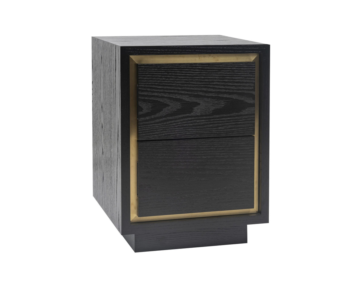 Utopia Bedside Table  -  Wenge/Brushed Brass