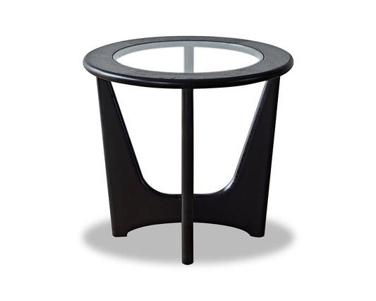 Sculpto Side Table  - Clear Glass/Wenge