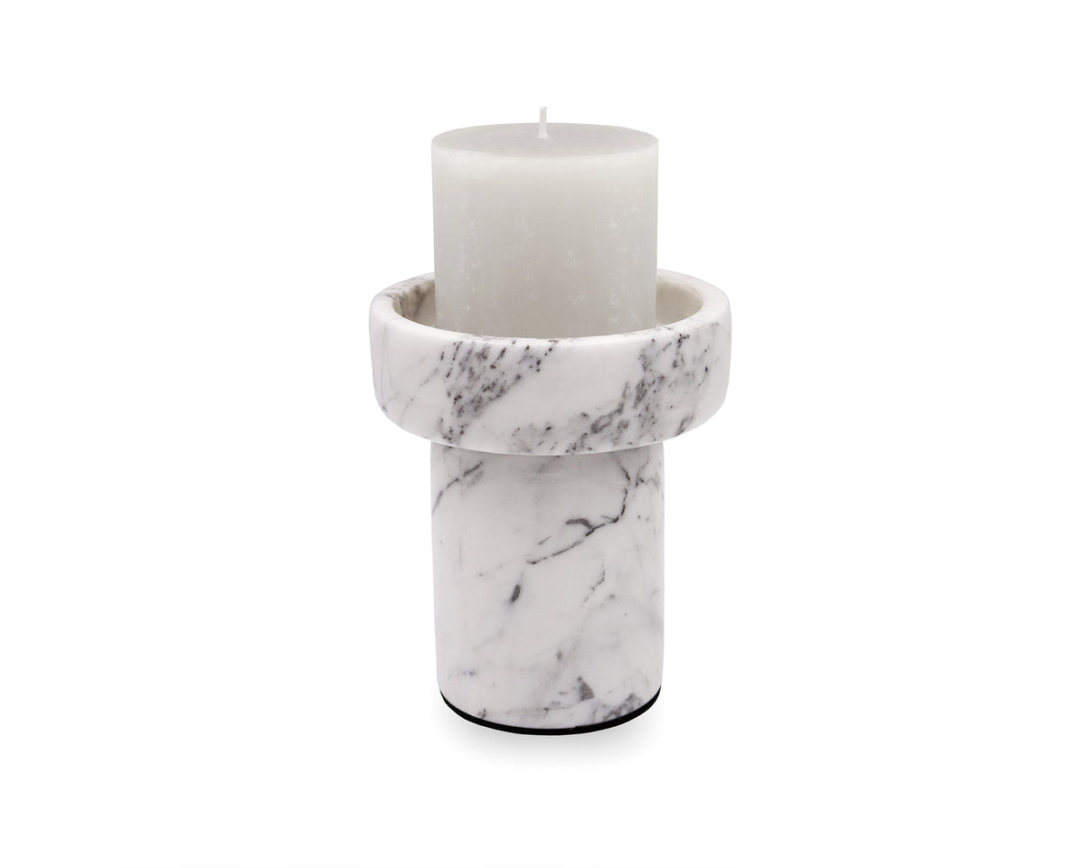 Lamonte Candle Holder - White Marble