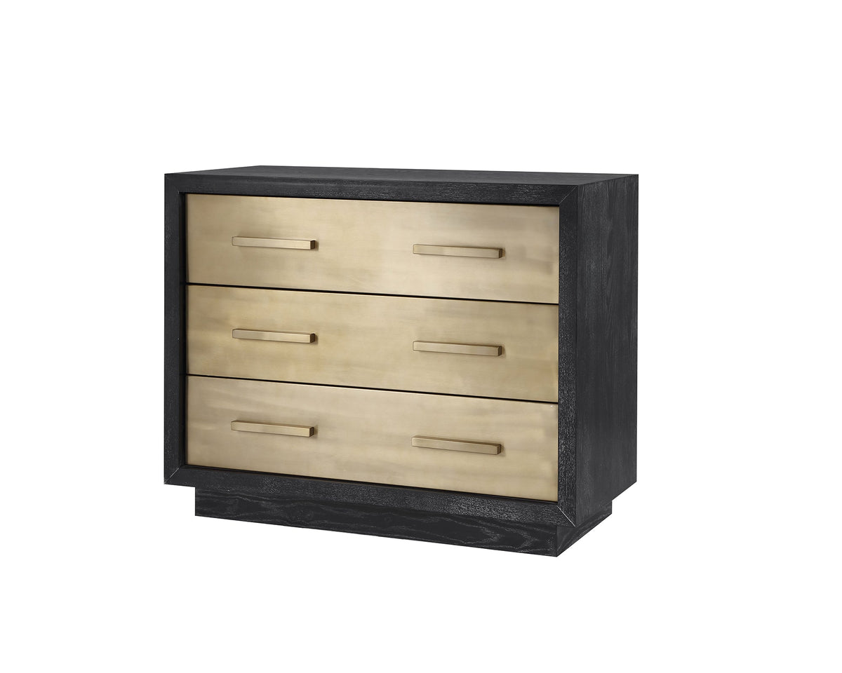 Camden Chest Of Drawers  -  Ebony Cerused Ash/Brushed Brass
