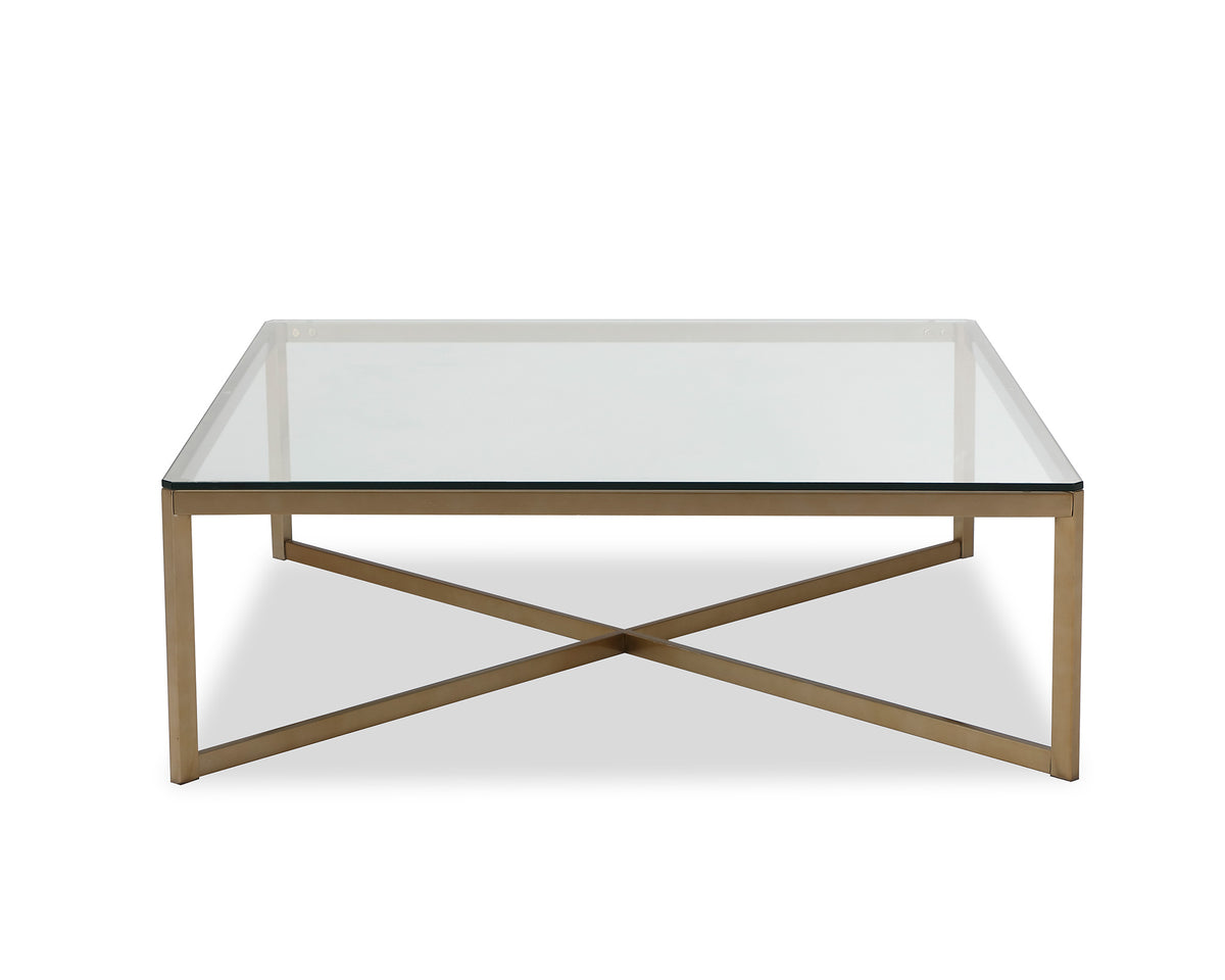 Musso Coffee Table - Clear Glass/Brushed Brass