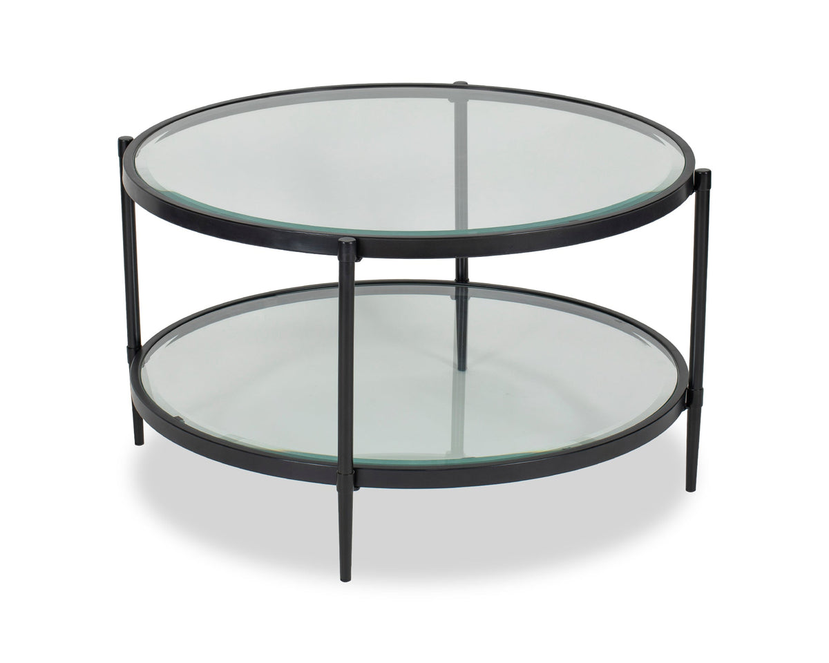 Adlon Coffee Table  -  Industrial Brown/Clear Glass