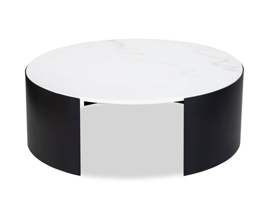 Samba Coffee Table  - White Marble/Industrial Brown