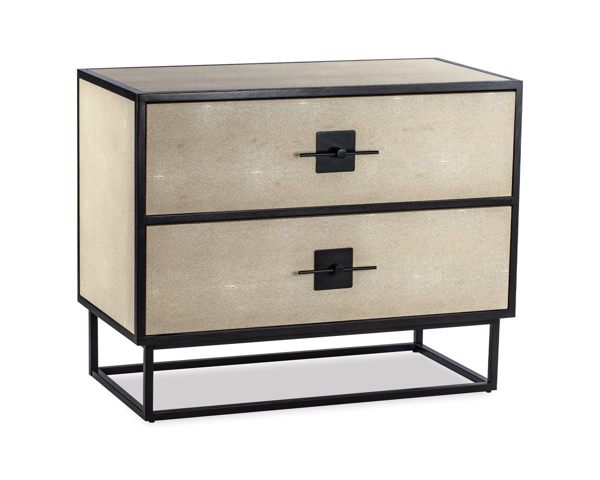 Noma 9 Chest Of Drawers  - Beige Shagreen/Satin Brown