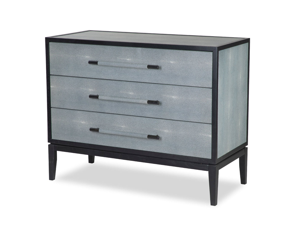 Bologna Chest Of Drawers  - Grey Leather Look/Black Ash