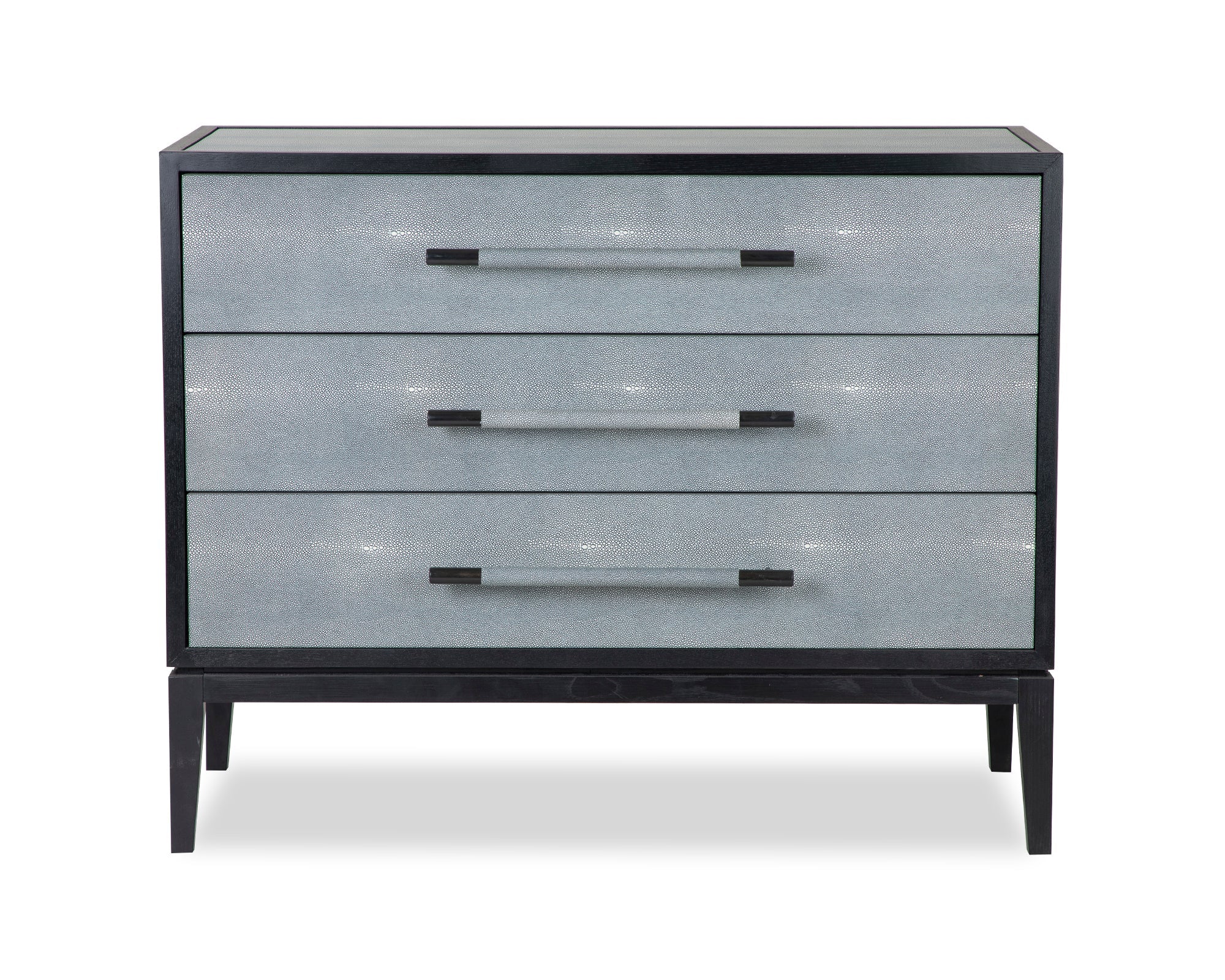 Bologna Chest Of Drawers  - Grey Leather Look/Black Ash