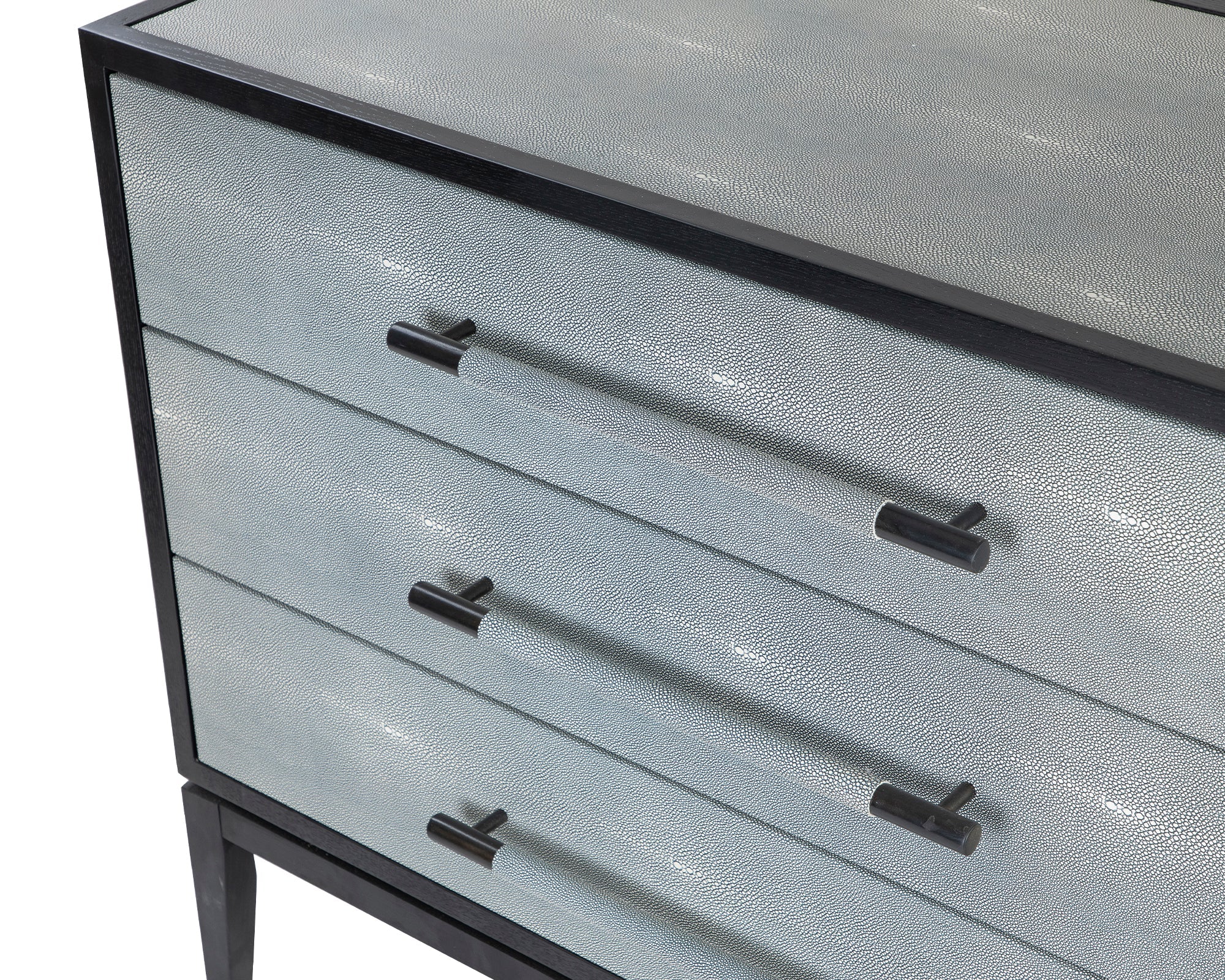 Bologna Chest Of Drawers  - Grey Leather Look/Black Ash