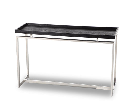 Malcom Console Table  -  Black Ash Veneer/Stainless Steel
