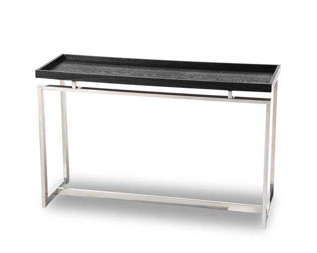Malcom Console Table  -  Black Ash Veneer/Stainless Steel