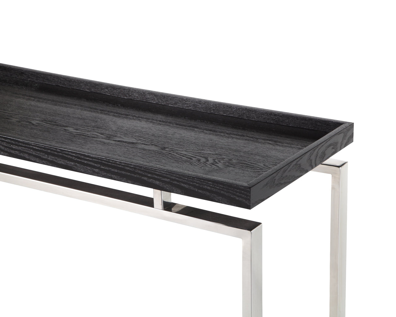 Malcom Console Table  -  Black Ash Veneer/Stainless Steel