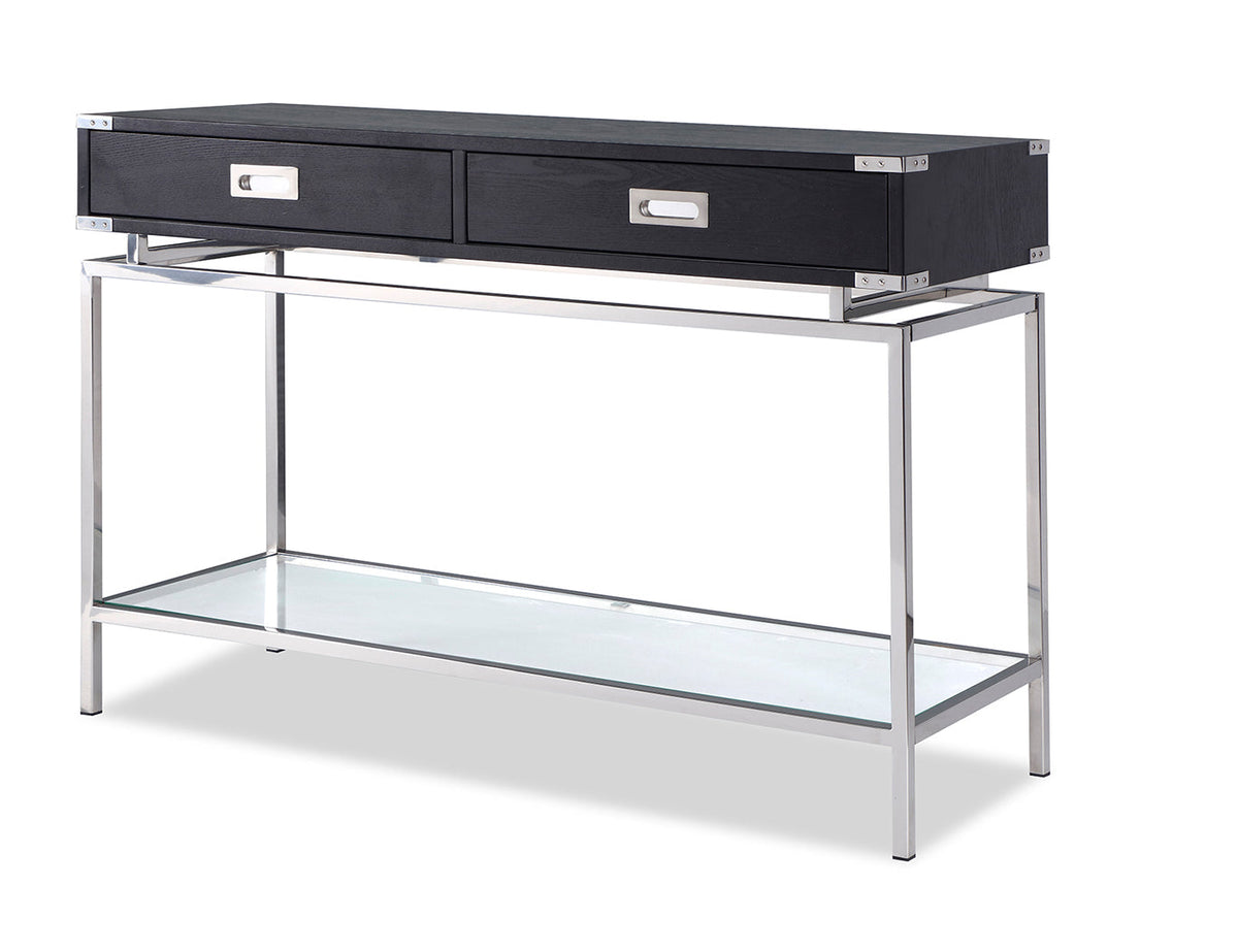 Genoa Dressing Table  - Black Ash Veneer, Stainless Steel
