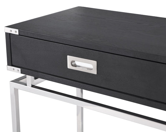 Genoa Dressing Table  - Black Ash Veneer, Stainless Steel