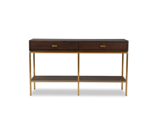 Levi Dressing Table  -  Dark Brown/Brass