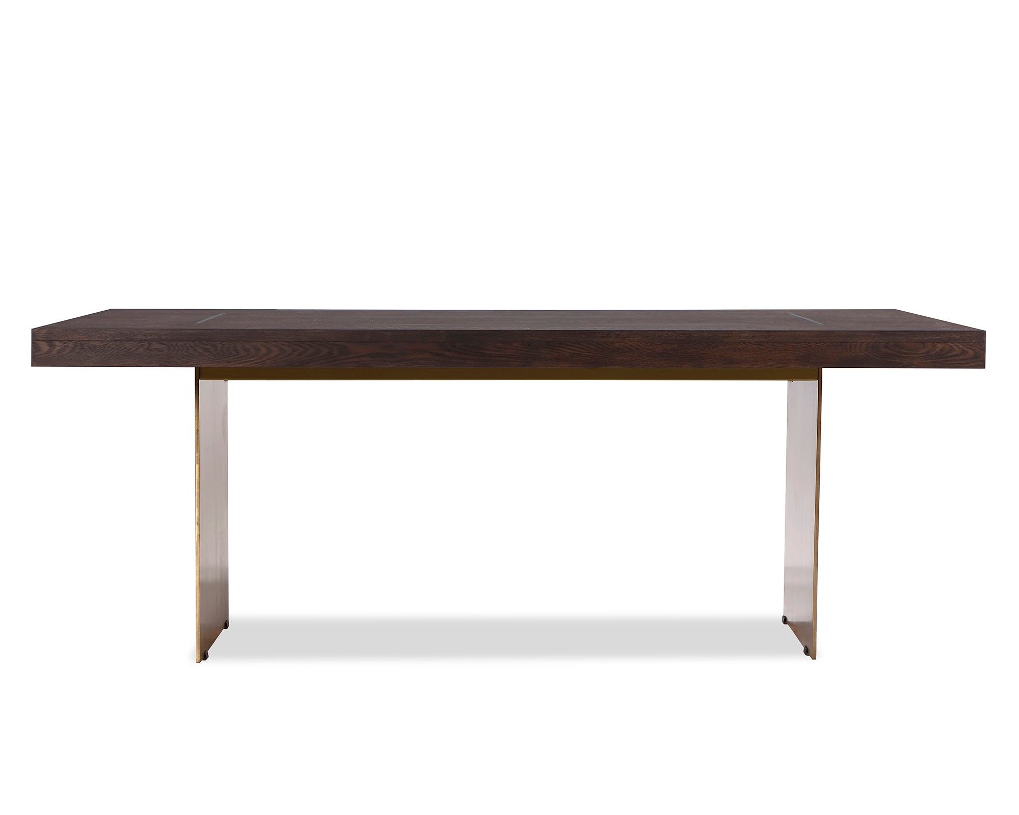 Unma Dining Table - Dark Brown Ash/Dark Brass