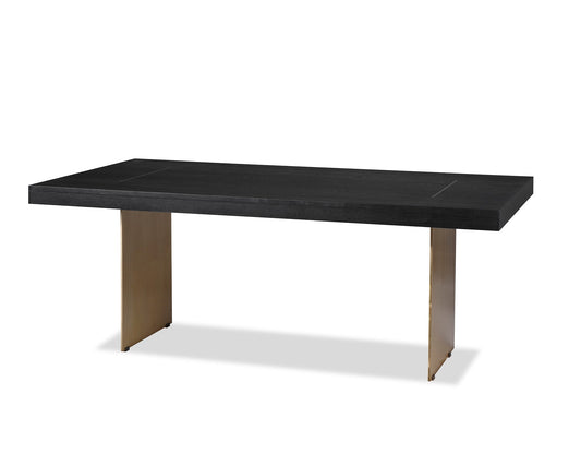 Unma Dining Table  -  Black Ash Veneer/Brushed Brass