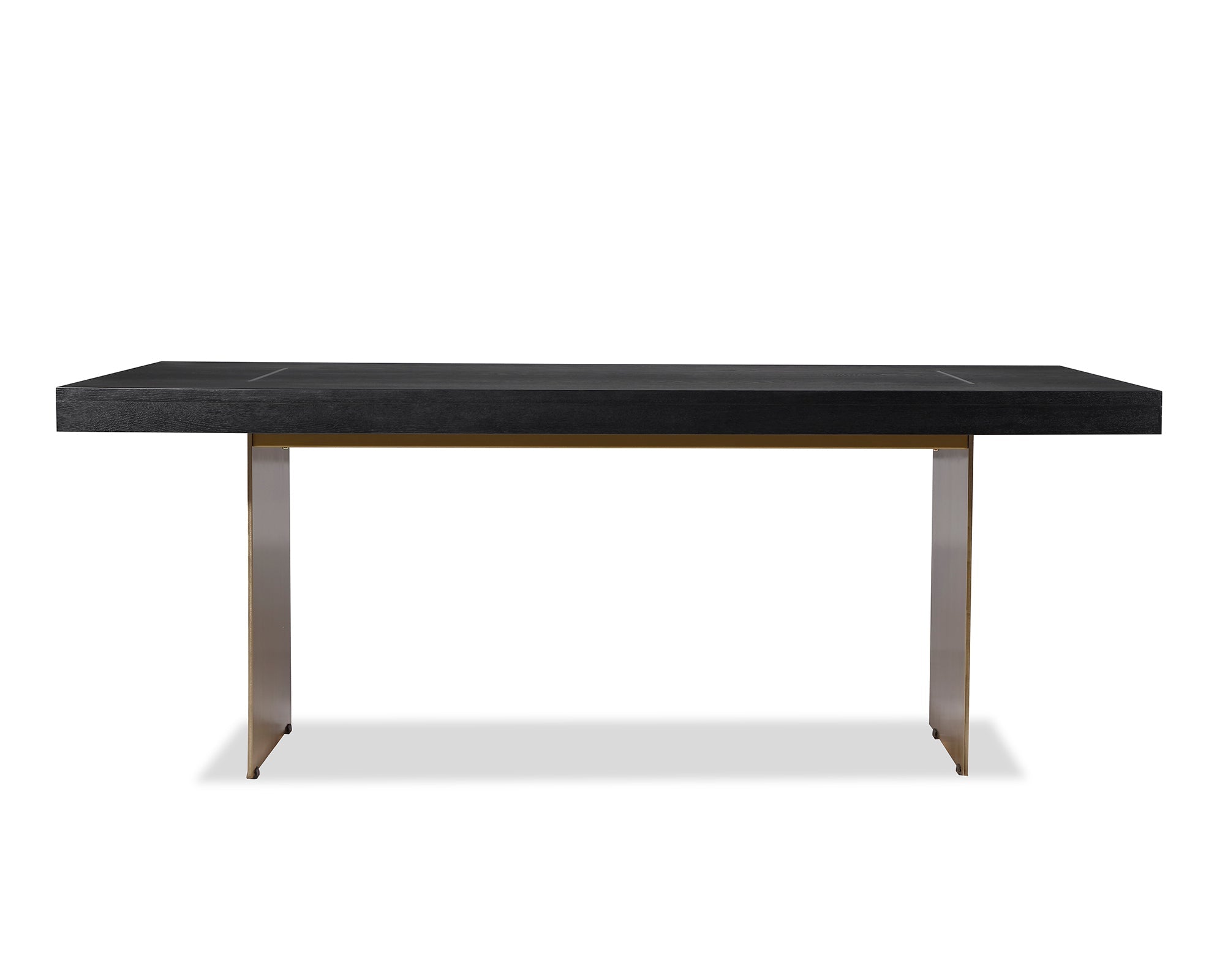 Unma Dining Table  -  Black Ash Veneer/Brushed Brass