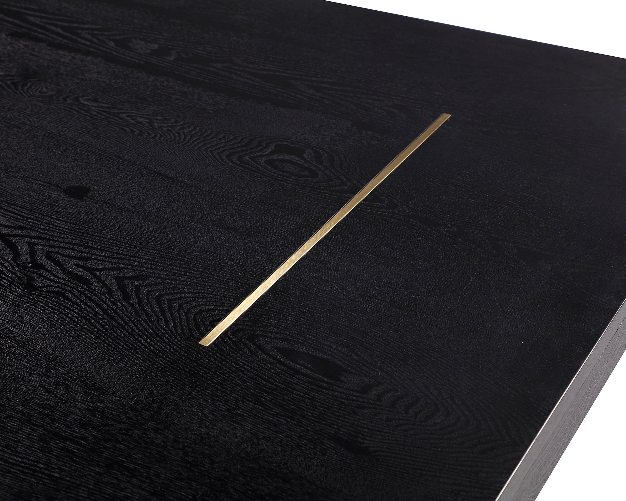 Unma Dining Table  -  Black Ash Veneer/Brushed Brass