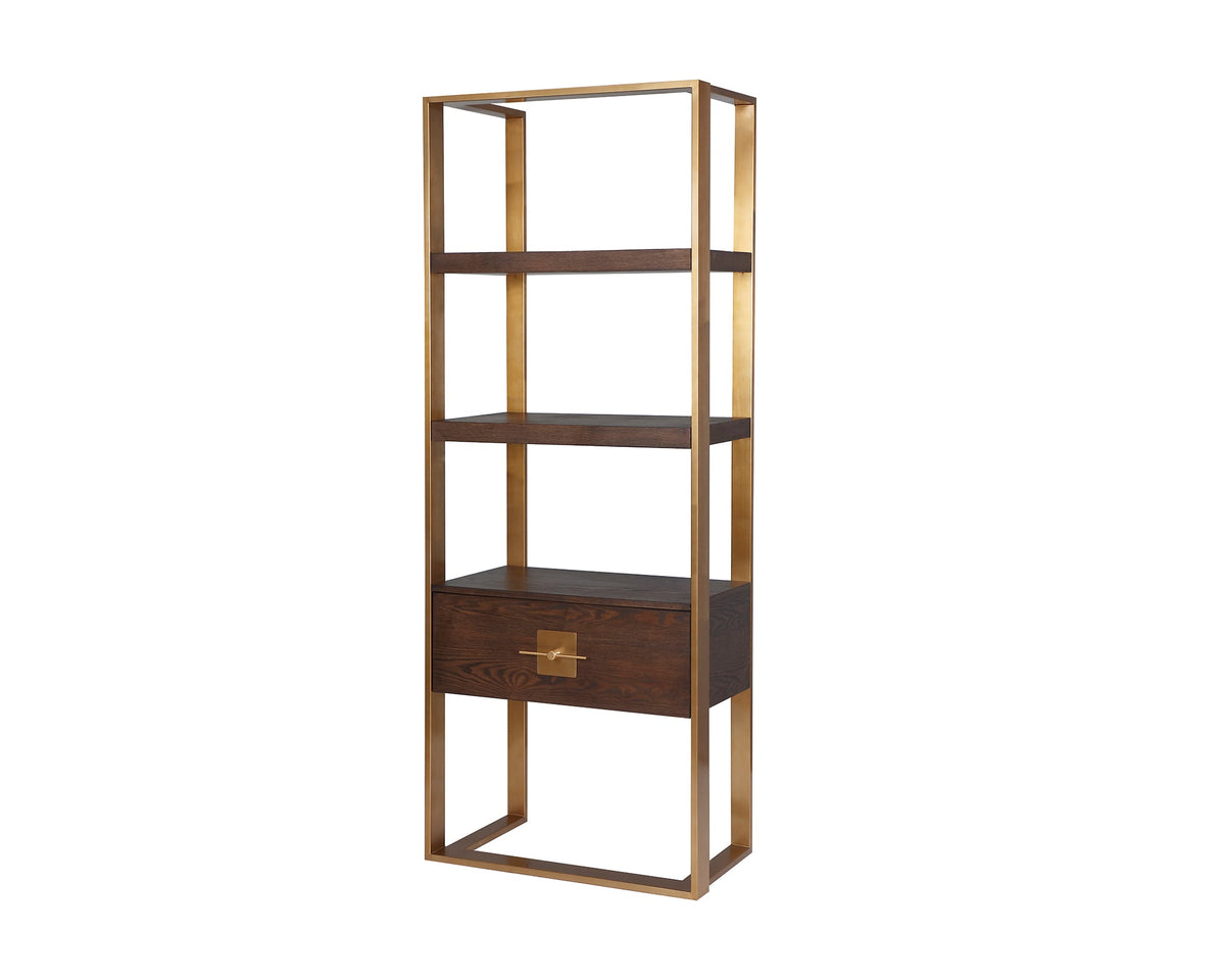Ophir Shelving  - Dark Brown Ash/Dark Brass