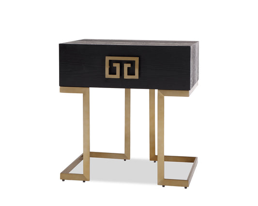 Nobbu Bedside Table  -  Brushed Brass