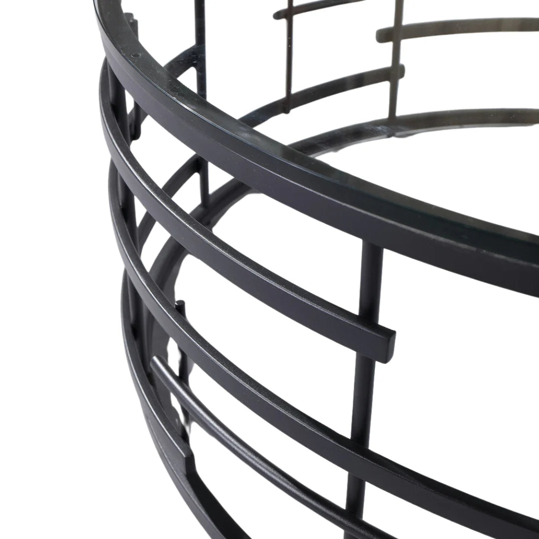 Viena Side Table - Clear Glass/Black