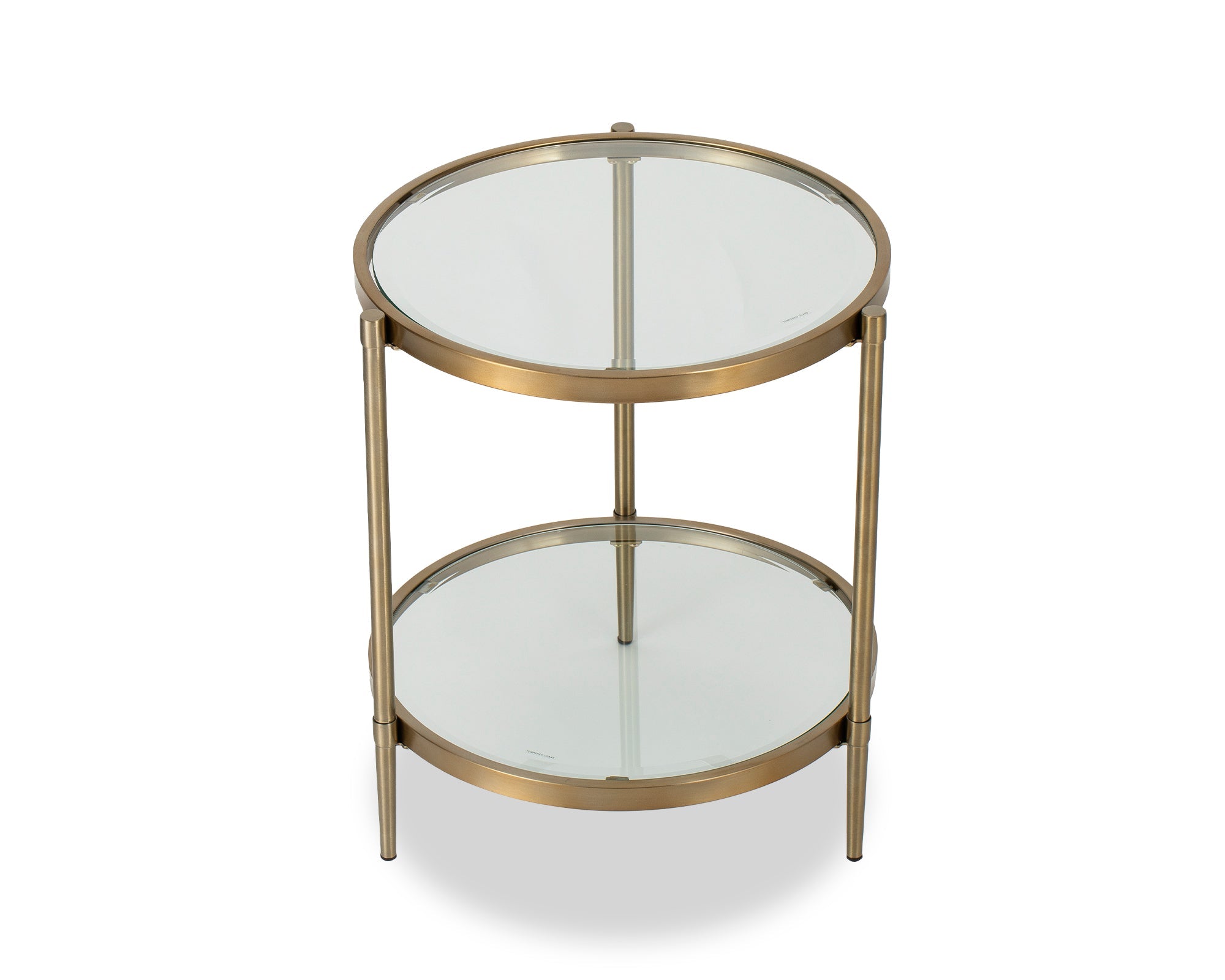 Adlon Side Table  -  Brushed Brass/Clear Glass