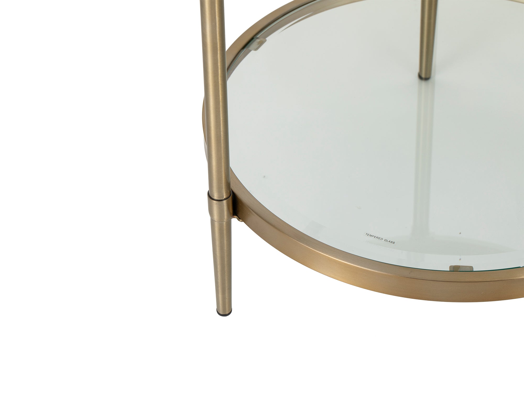 Adlon Side Table  -  Brushed Brass/Clear Glass
