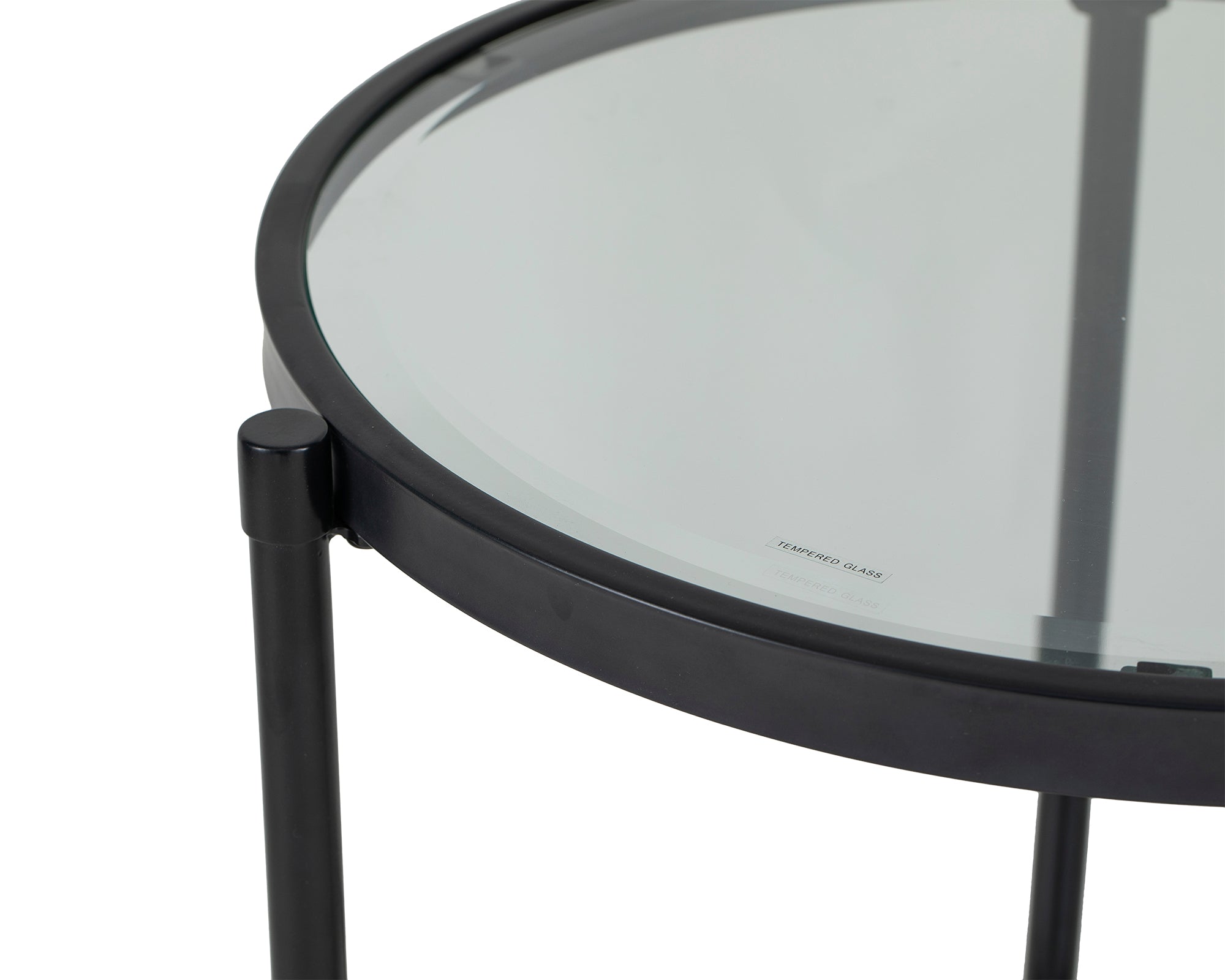 Adlon Side Table  -  Industrial Brown/Clear Glass