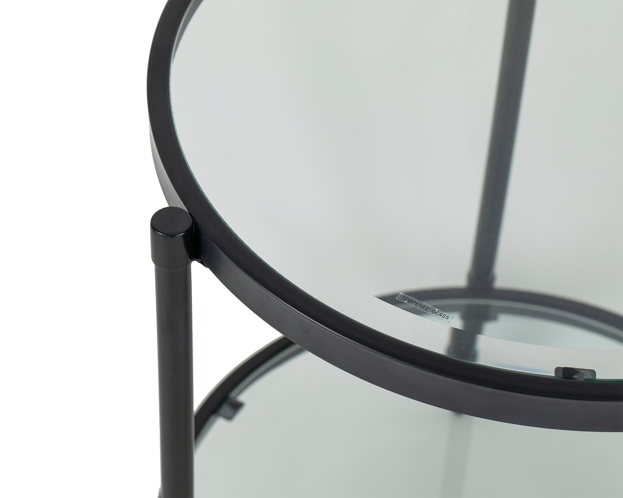 Adlon Side Table  -  Industrial Brown/Clear Glass