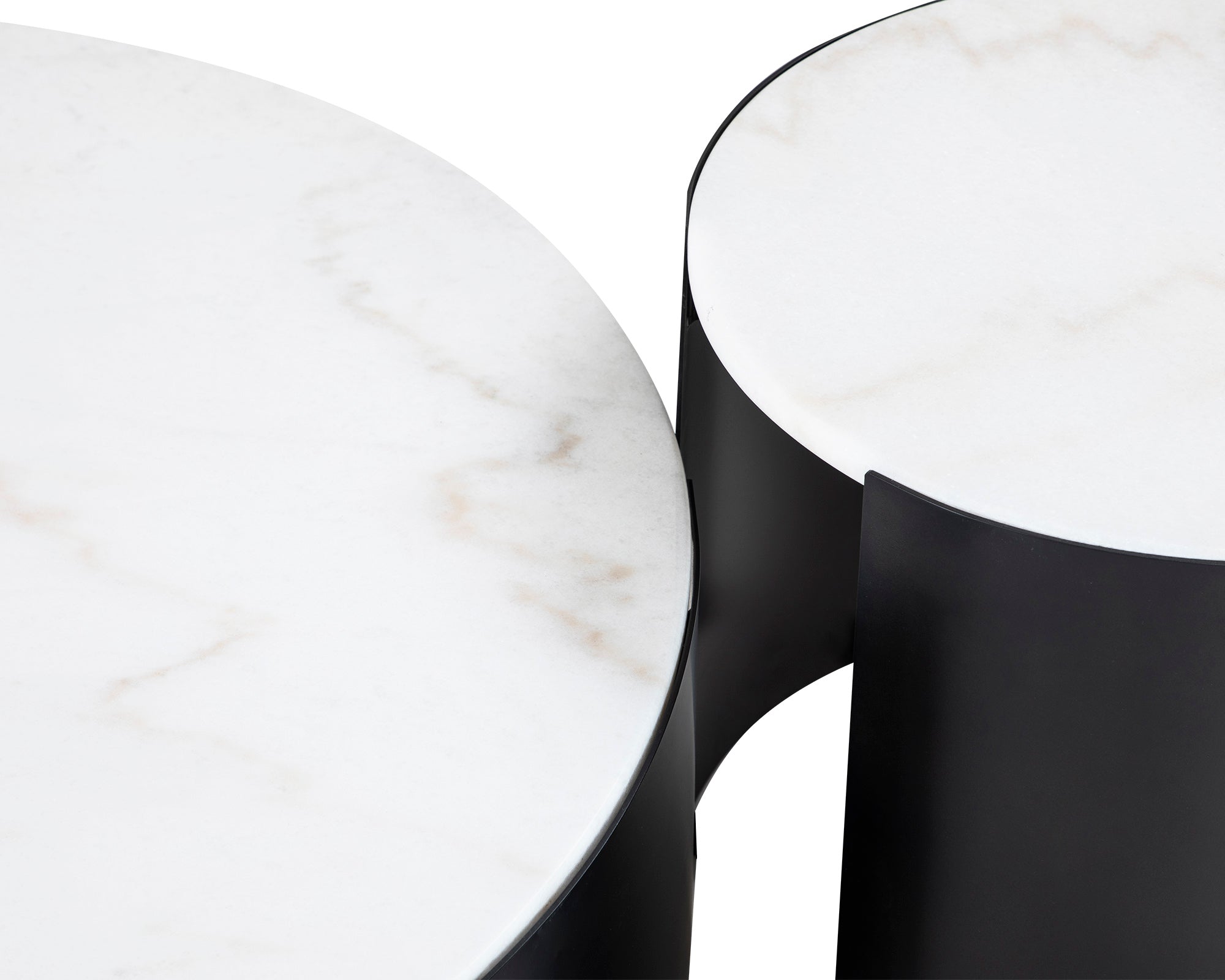 Samba Side Table  - White Marble/Industrial Brown