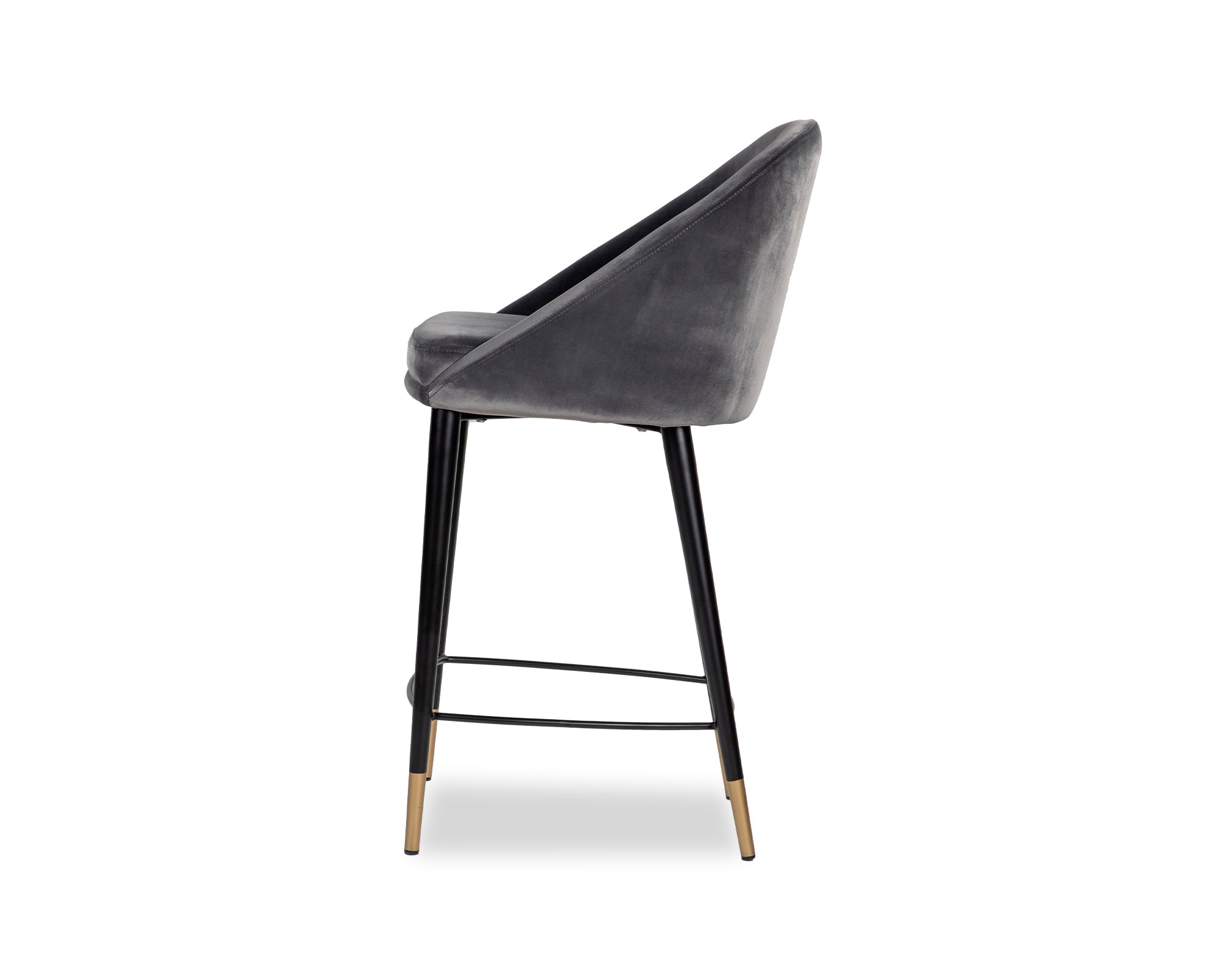 Arden Counter Stool  -  Gainsborough Nickel Grey Velvet