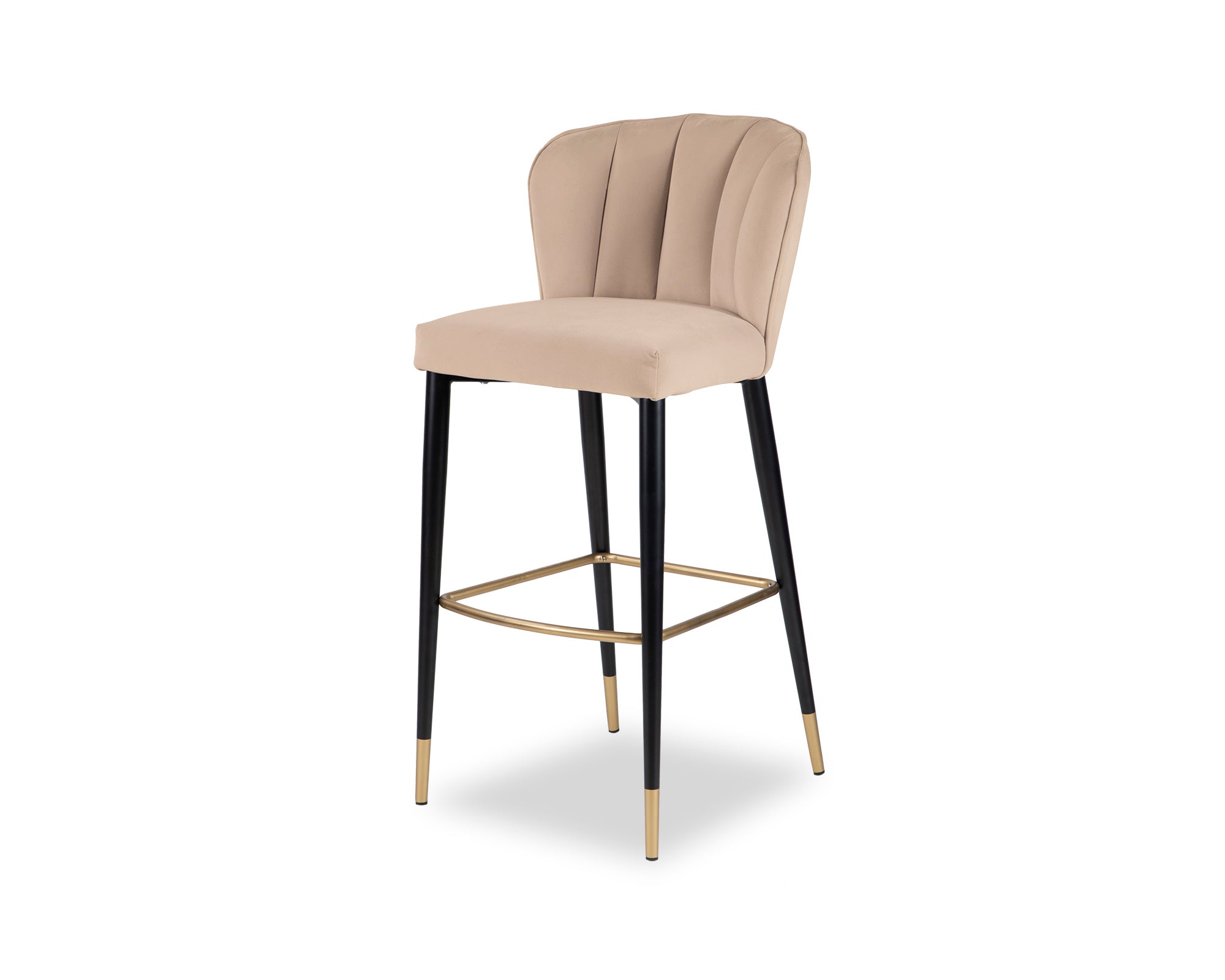 Maya Bar Stool  -  Kaster Mushroom Velvet