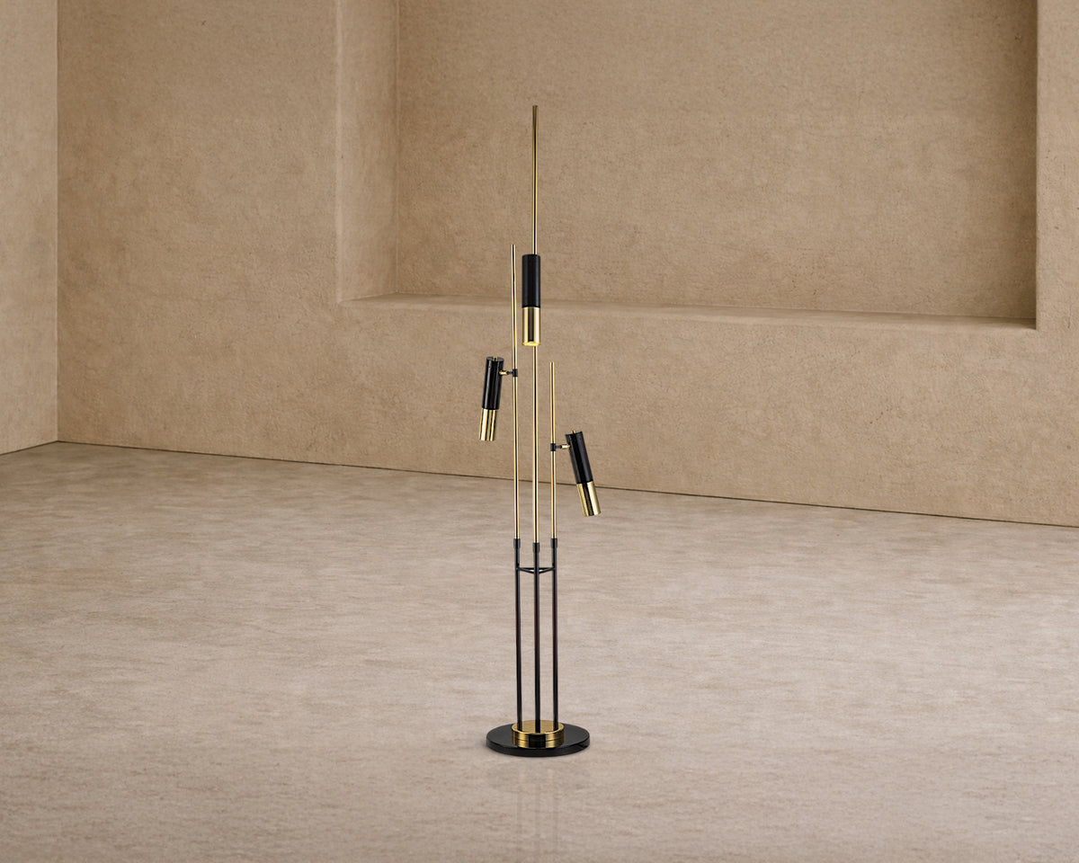 Trevecca Floor Lamp - Gold/Black