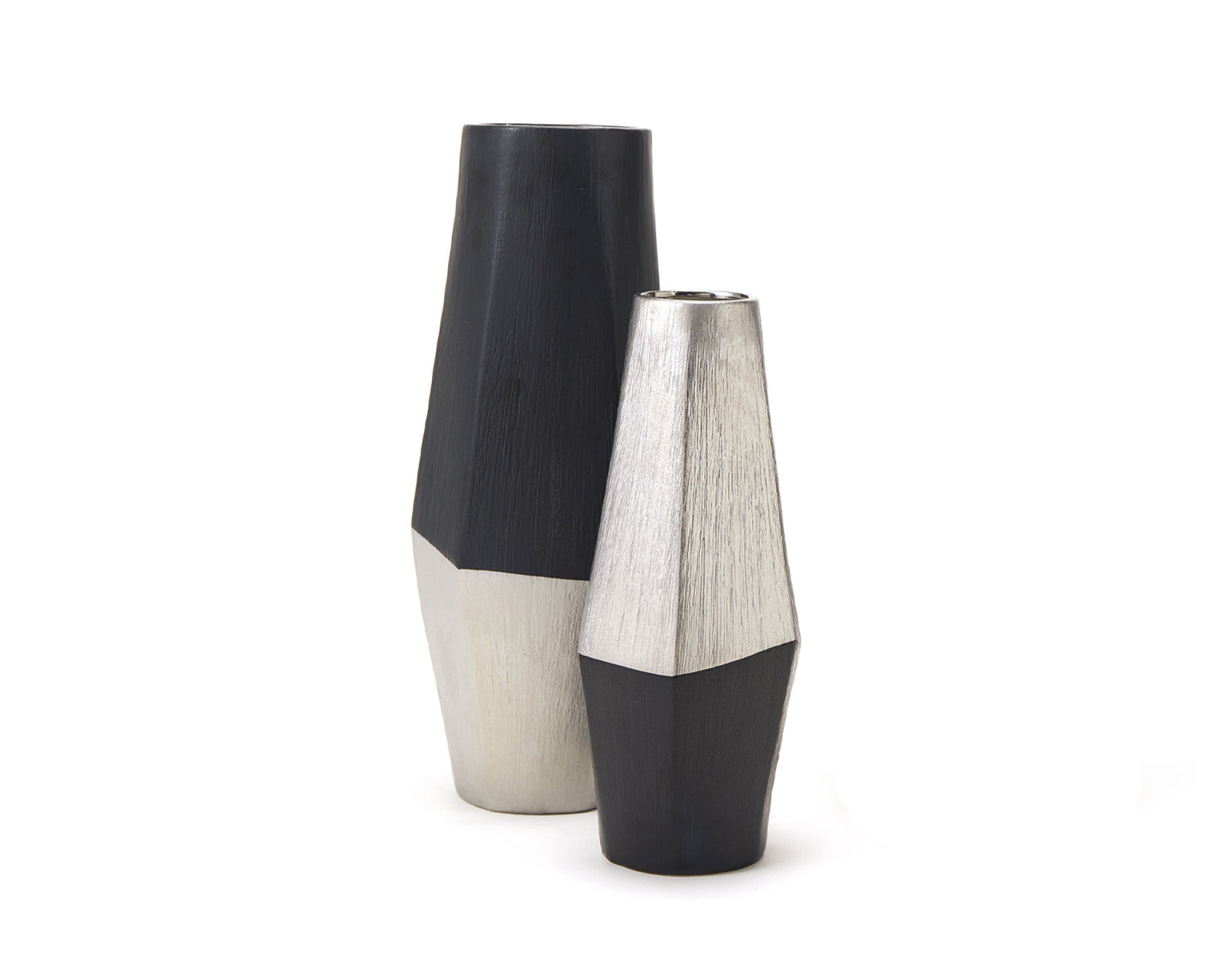 Diamond Vase II (Small) - Black/Silver