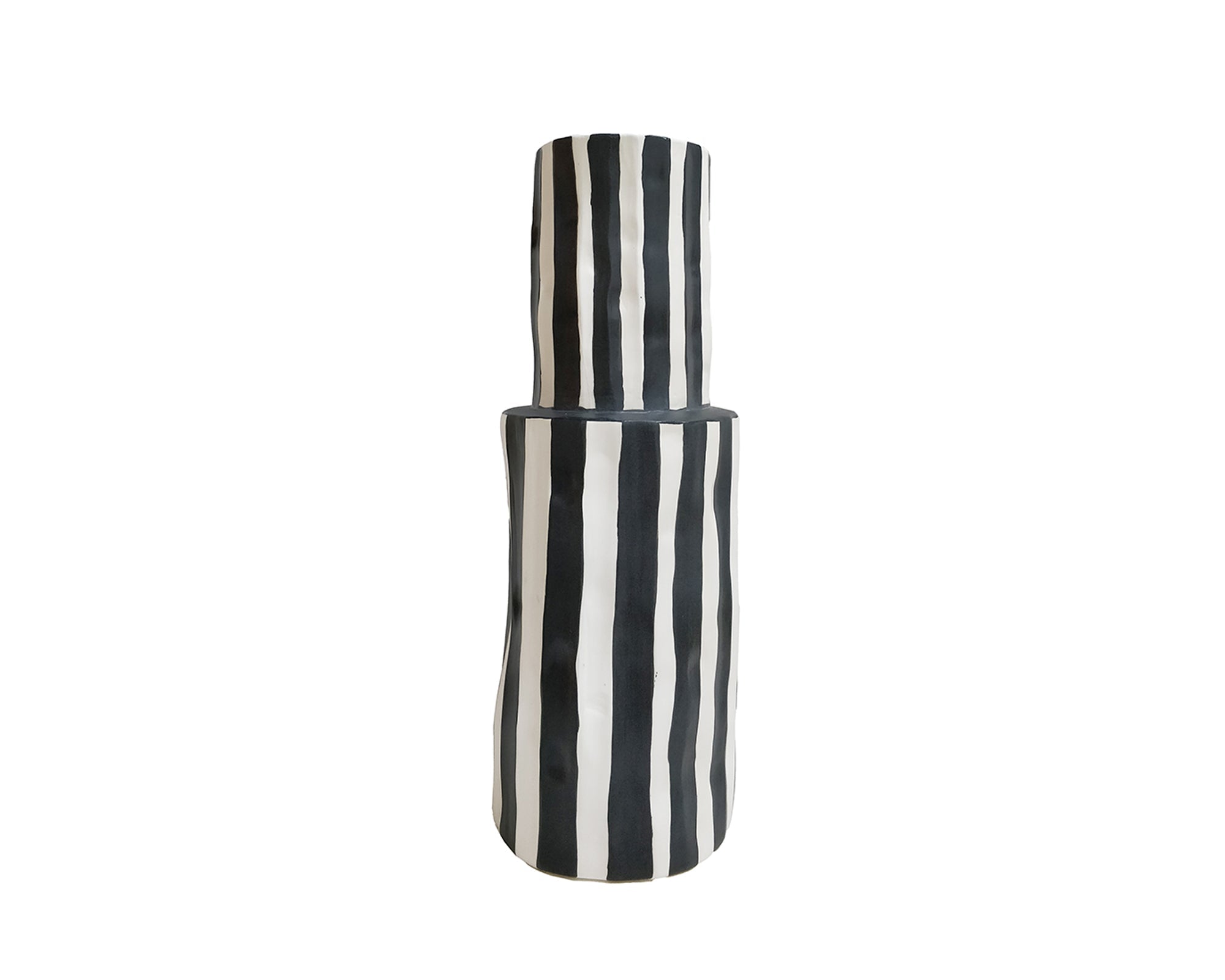 Weston Vase I  - Black and White Ceramic