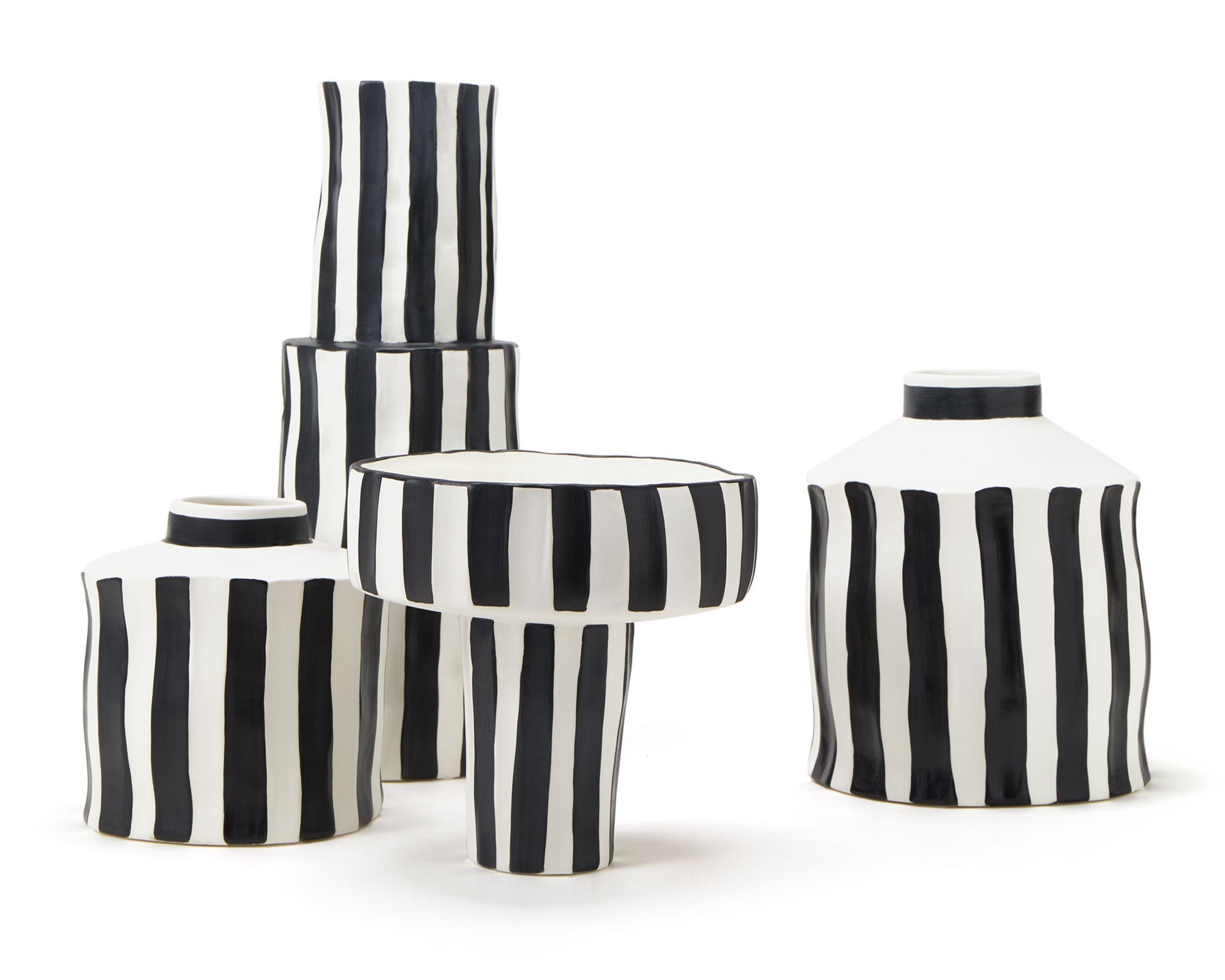 Weston Vase II  - Black and White Ceramic