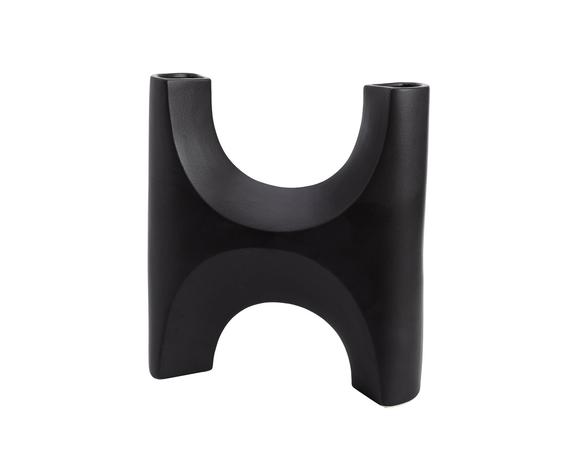 Savier Vase  -  Black Ceramic