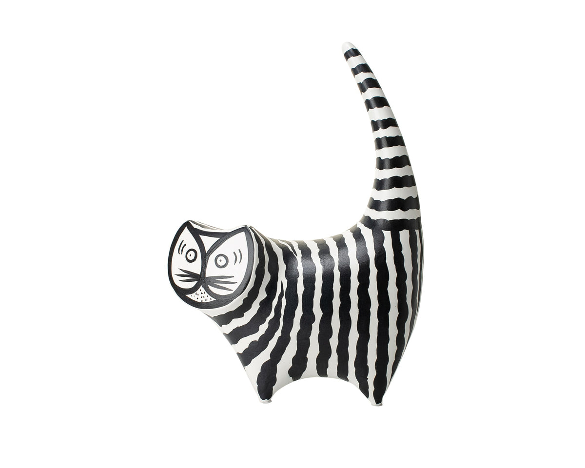 Lechat Sculpture - Black & White Ceramic