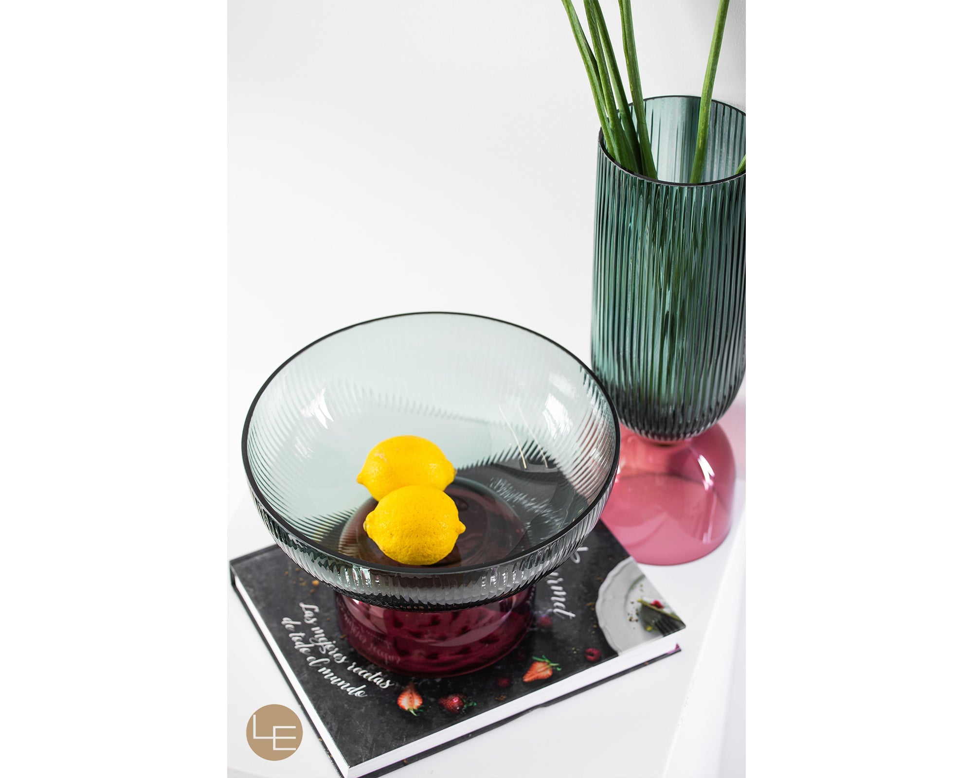 Pokal Vase  - Green and Pink Glass