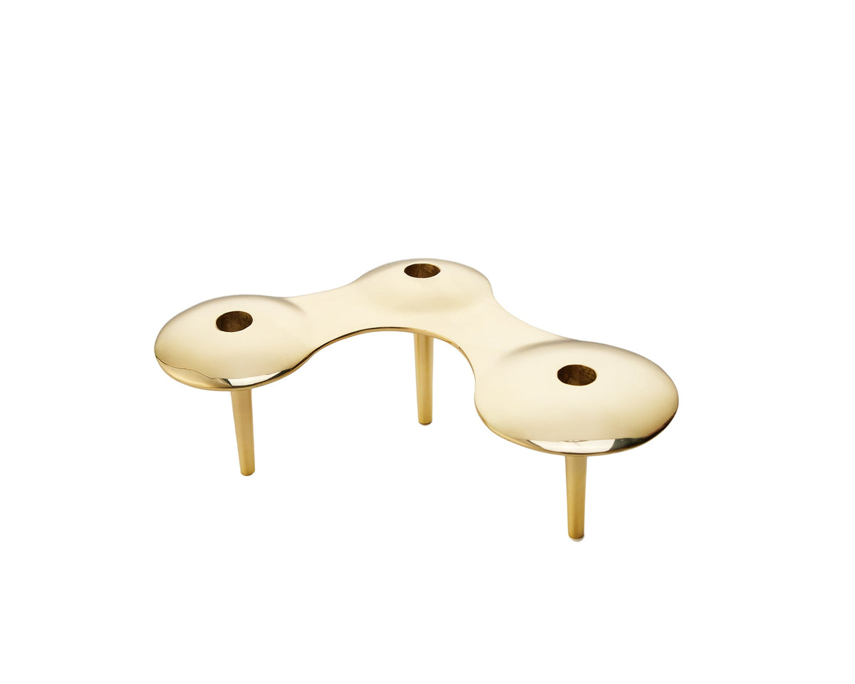 Gold Pools Candle Holder  - Polished Brass