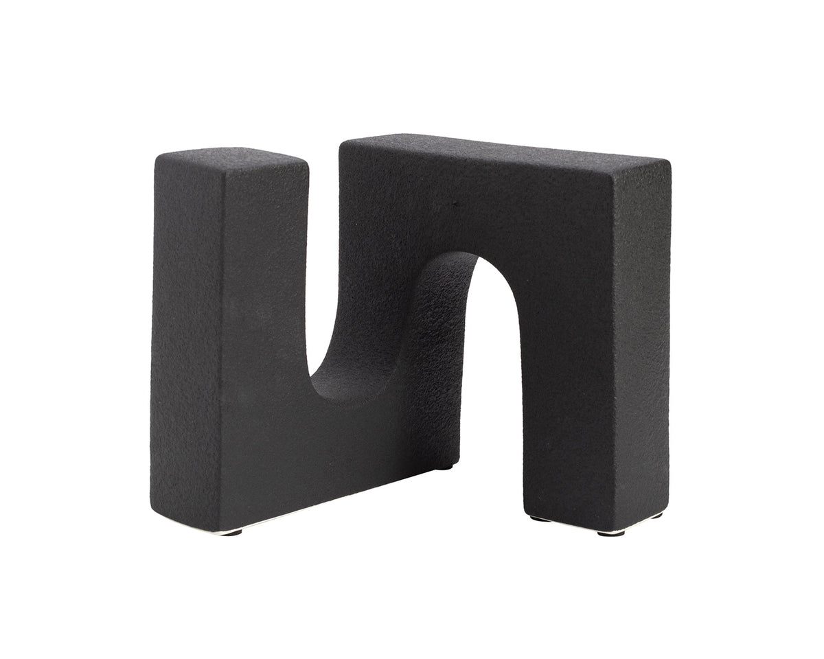 Maze Bookend - Black Ceramic